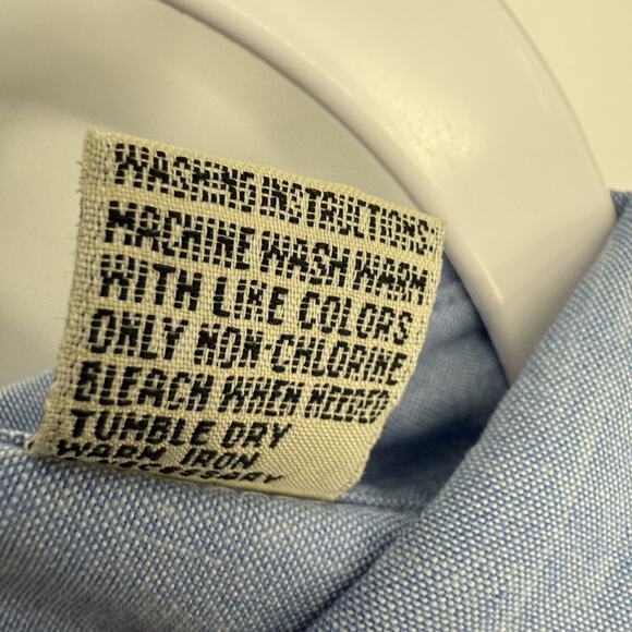 Falls Creek Christmas Embroidered Button Up Shirt Chambray size 22W Vintage - Picture 5 of 9